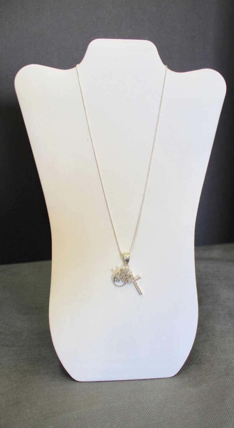 For God So Loved The World Pendant on Silver Chain, John 3:16 Bible Verse Jewelry, Gift For Her, Gift For Mom, Valentines Day Gift
