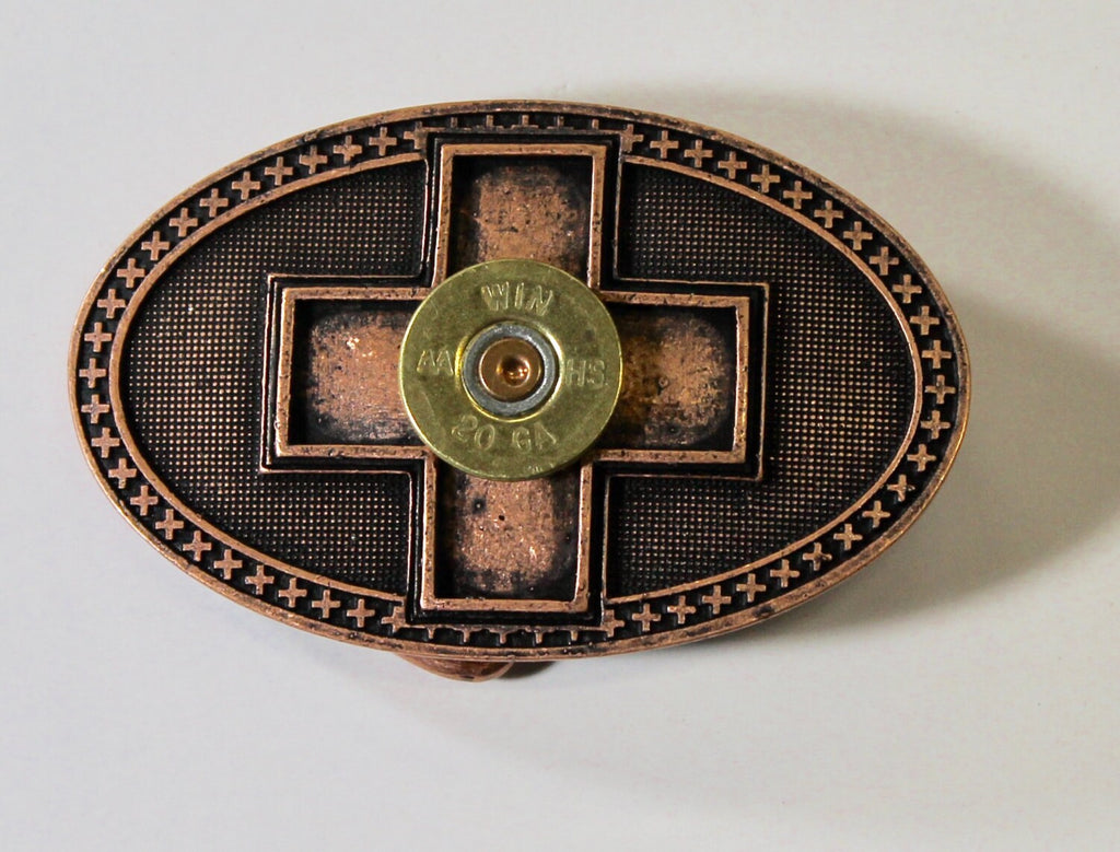 Copper Shotgun Shell Cross Belt Buckle, Southwestern Style, Gift For Her, Girlfriend Gift, Valentines Day Gift, Valentine Gift; Country