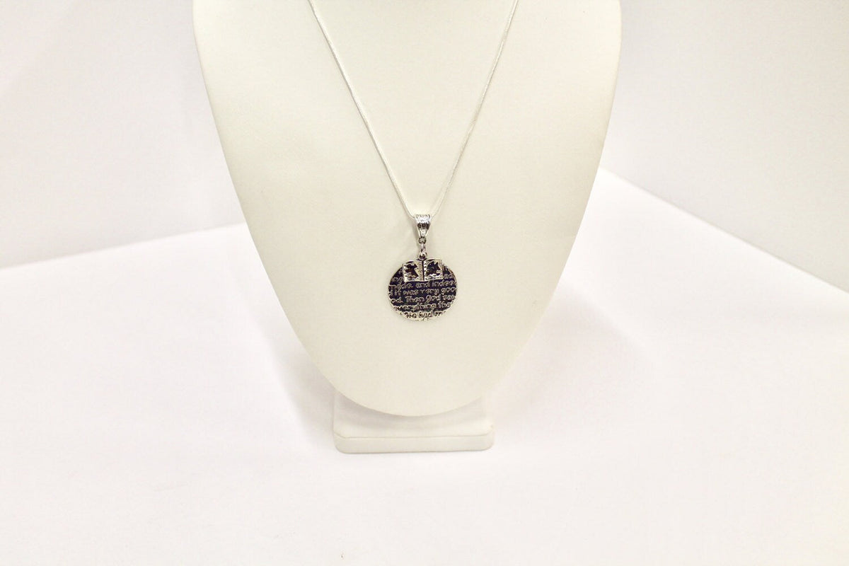 In The Beginning Genesis Pendant on Silver Chain, Bible Verse Jewelry, Gift For Her, Girlfriend Gift, Religious Jewelry