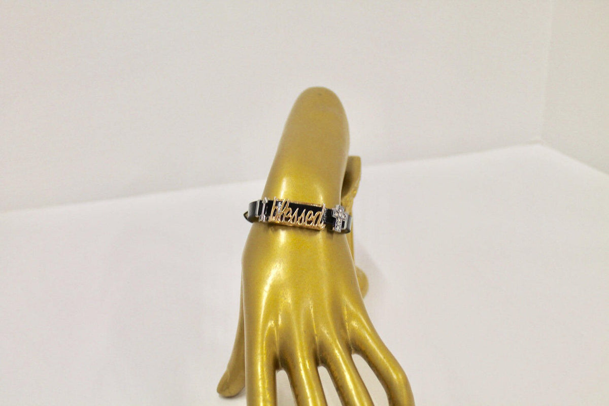 Blessed Slide Bracelet, Blessed Because of the Cross Slide Bracelet, Christian Jewelry Gift, Christian Gift, Baptism Gift, Confirmation Gift