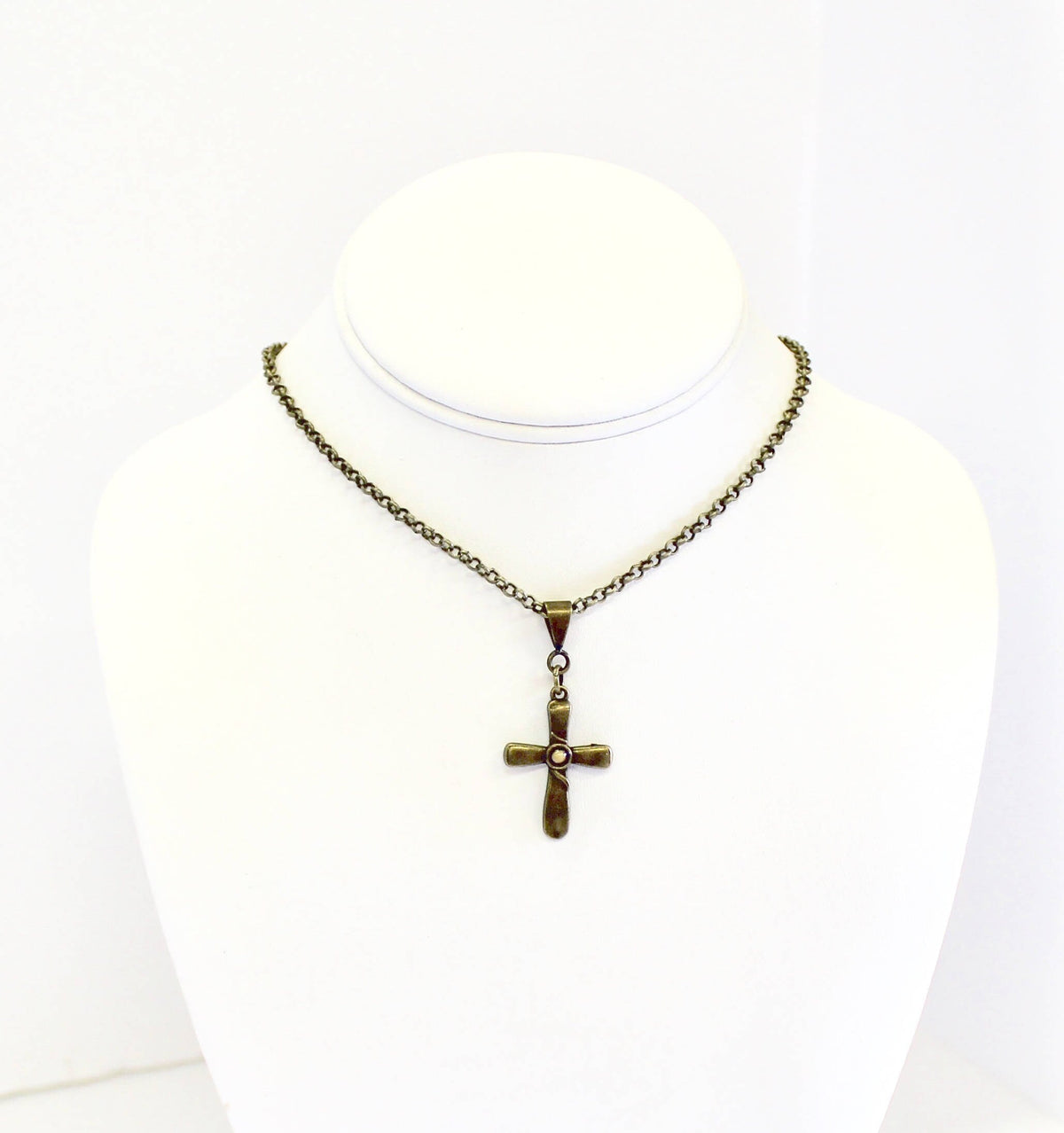 Antique Brass Cross Mustard Seed Necklace, Luke 17:6 Bible Verse Jewelry, Bible Verse Gift For Her, Faith Jewelry Graduation Gift
