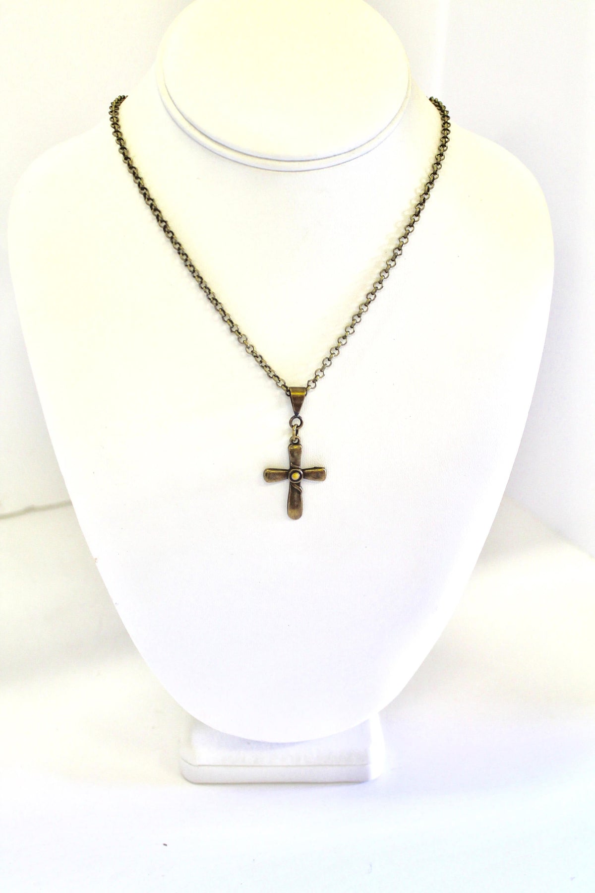 Antique Brass Cross Mustard Seed Necklace, Luke 17:6 Bible Verse Jewelry, Bible Verse Gift For Her, Faith Jewelry Graduation Gift