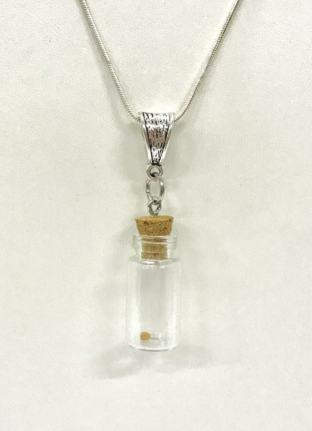 Mustard Seed Necklace with Glass Vial Pendant on Silver Chain, Luke 17:6 Bible Verse Jewelry, Motivational Graduation Gift for Her