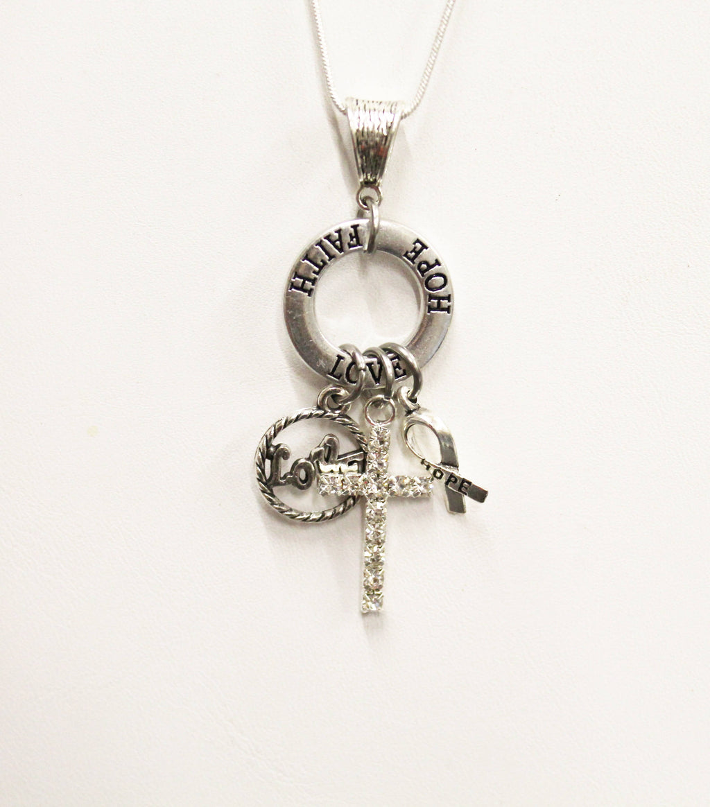 Faith Hope Love Pendant on Silver Chain, 1 Cor 13:13 Bible Verse Jewelry, Gift for Her, Daughter Jewelry Gift, Christian Jewelry