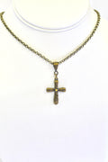 Antique Brass Cross Mustard Seed Necklace, Luke 17:6 Bible Verse Jewelry, Bible Verse Gift For Her, Faith Jewelry Graduation Gift