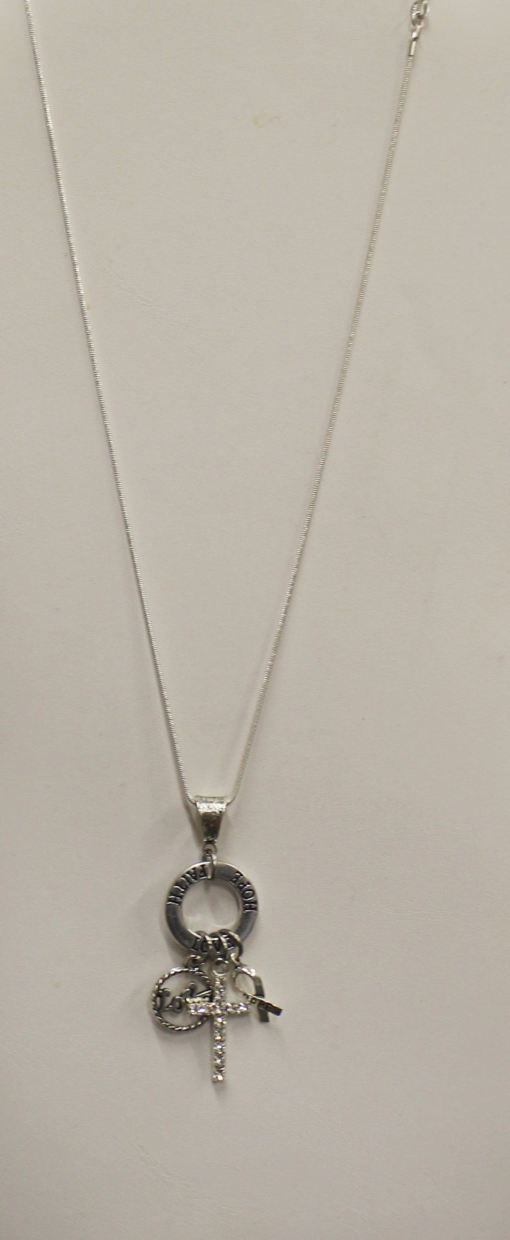 Faith Hope Love Pendant on Silver Chain, 1 Cor 13:13 Bible Verse Jewelry, Gift for Her, Daughter Jewelry Gift, Christian Jewelry