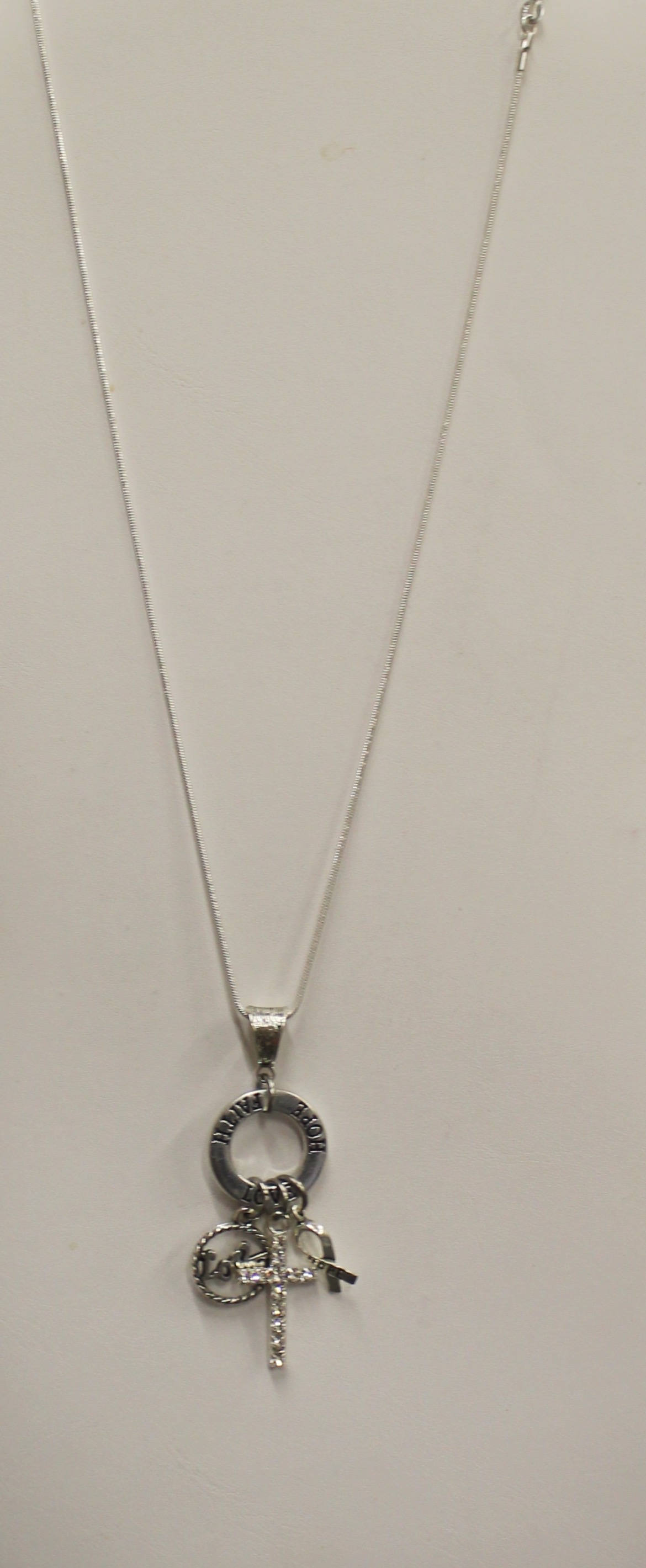 Faith Hope Love Pendant on Silver Chain, 1 Cor 13:13 Bible Verse Jewelry, Gift for Her, Daughter Jewelry Gift, Christian Jewelry