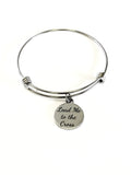Lead Me to the Cross Stackable Bangle Charm Bracelet