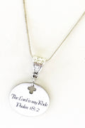 Christian Jewelry Gift, Gift For Her, The Lord Is My Rock Necklace, Psalm 18 2 Necklace, Baptism Gift, Sympathy Gift, Cross Pendant Necklace