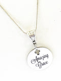 Christian Jewelry Gift, Amazing Grace Necklace, Religious Jewelry, Christian Gift, Confirmation Gift for Her, Baptism Gift, Cross Pendant