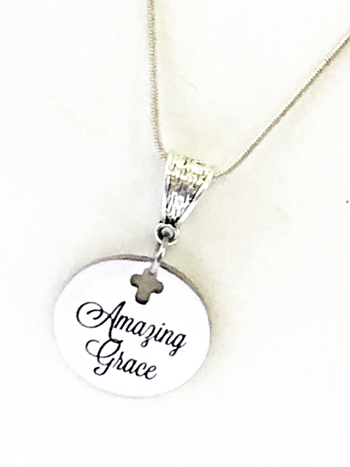 Christian Jewelry Gift, Amazing Grace Necklace, Religious Jewelry, Christian Gift, Confirmation Gift for Her, Baptism Gift, Cross Pendant