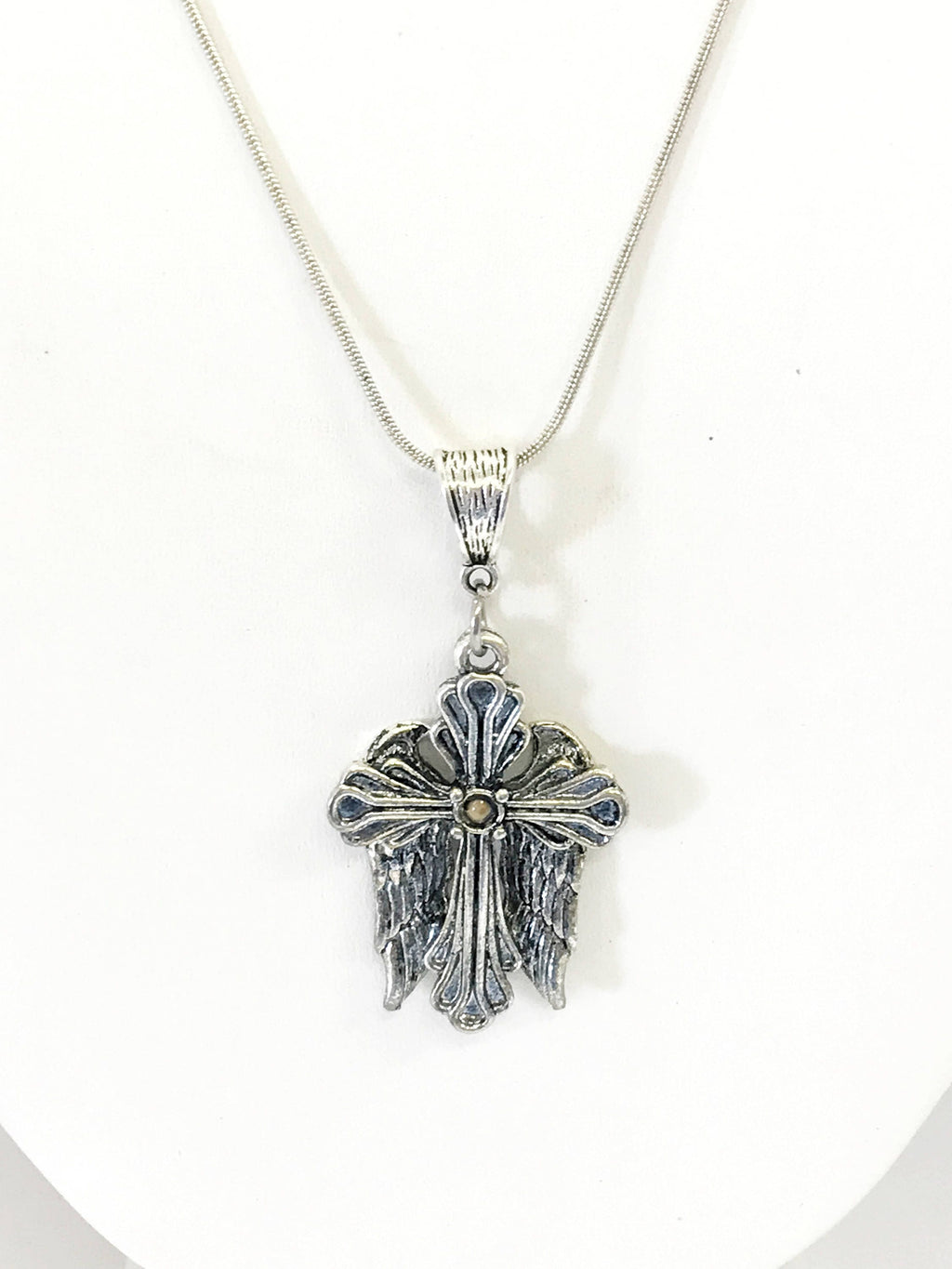 Mustard Seed Necklace, Mustard Seed Cross Necklace, Mustard Seed Jewelry, Mustard Seed Faith Gift, Angel Wings Cross Necklace, Gift For Her