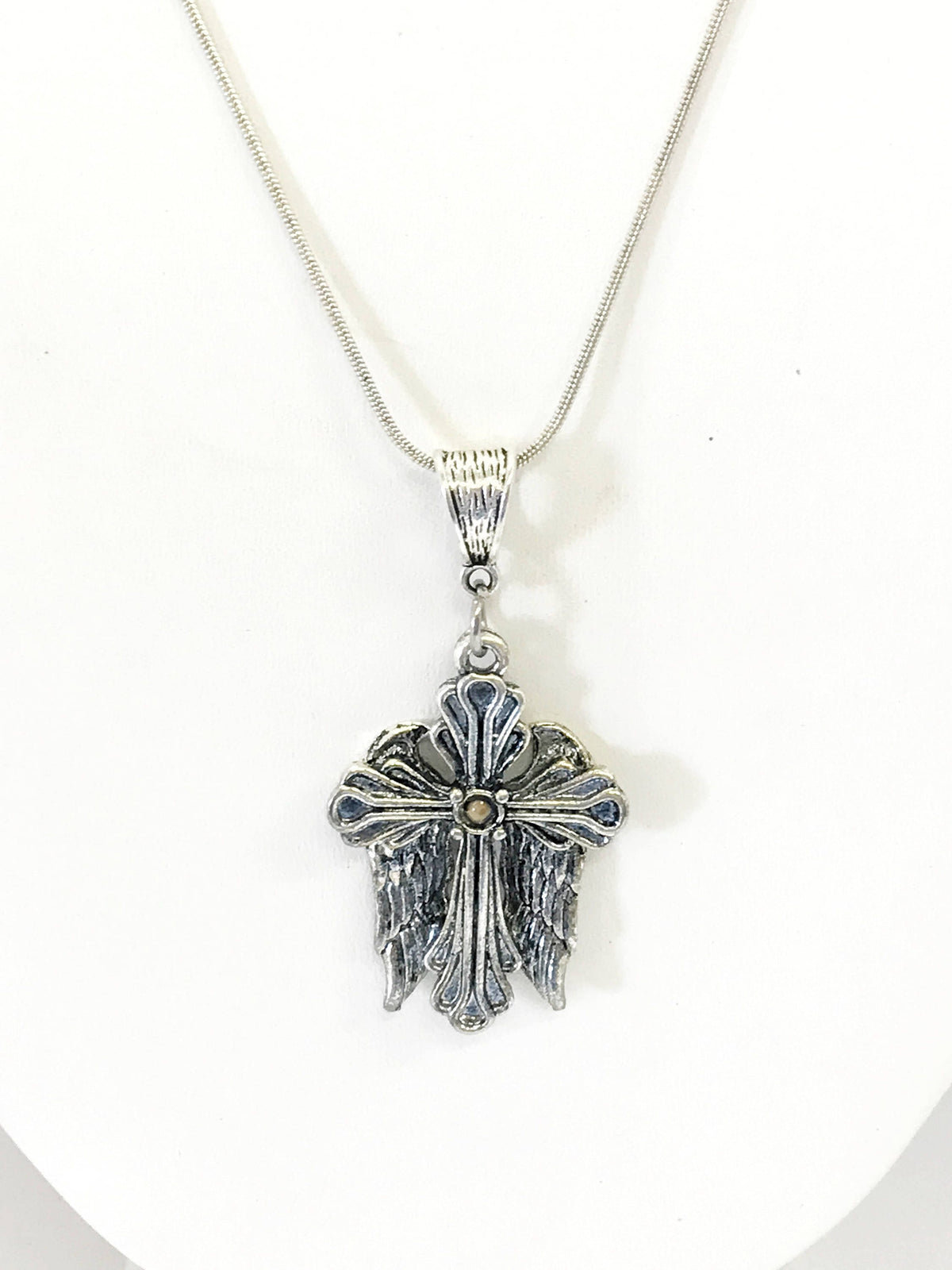 Mustard Seed Necklace, Mustard Seed Cross Necklace, Mustard Seed Jewelry, Mustard Seed Faith Gift, Angel Wings Cross Necklace, Gift For Her