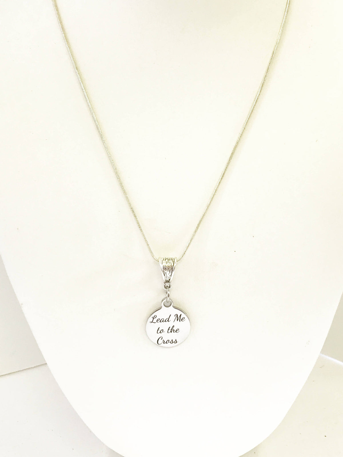 Lead Me To The Cross Silver Pendant Necklace, Christian Jewelry Gift, Baptism Gift, Confirmation Gift for Her, Religious Necklace Gift