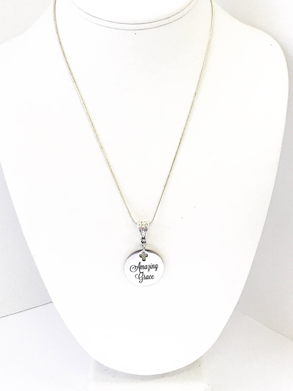 Christian Jewelry Gift, Amazing Grace Necklace, Religious Jewelry, Christian Gift, Confirmation Gift for Her, Baptism Gift, Cross Pendant