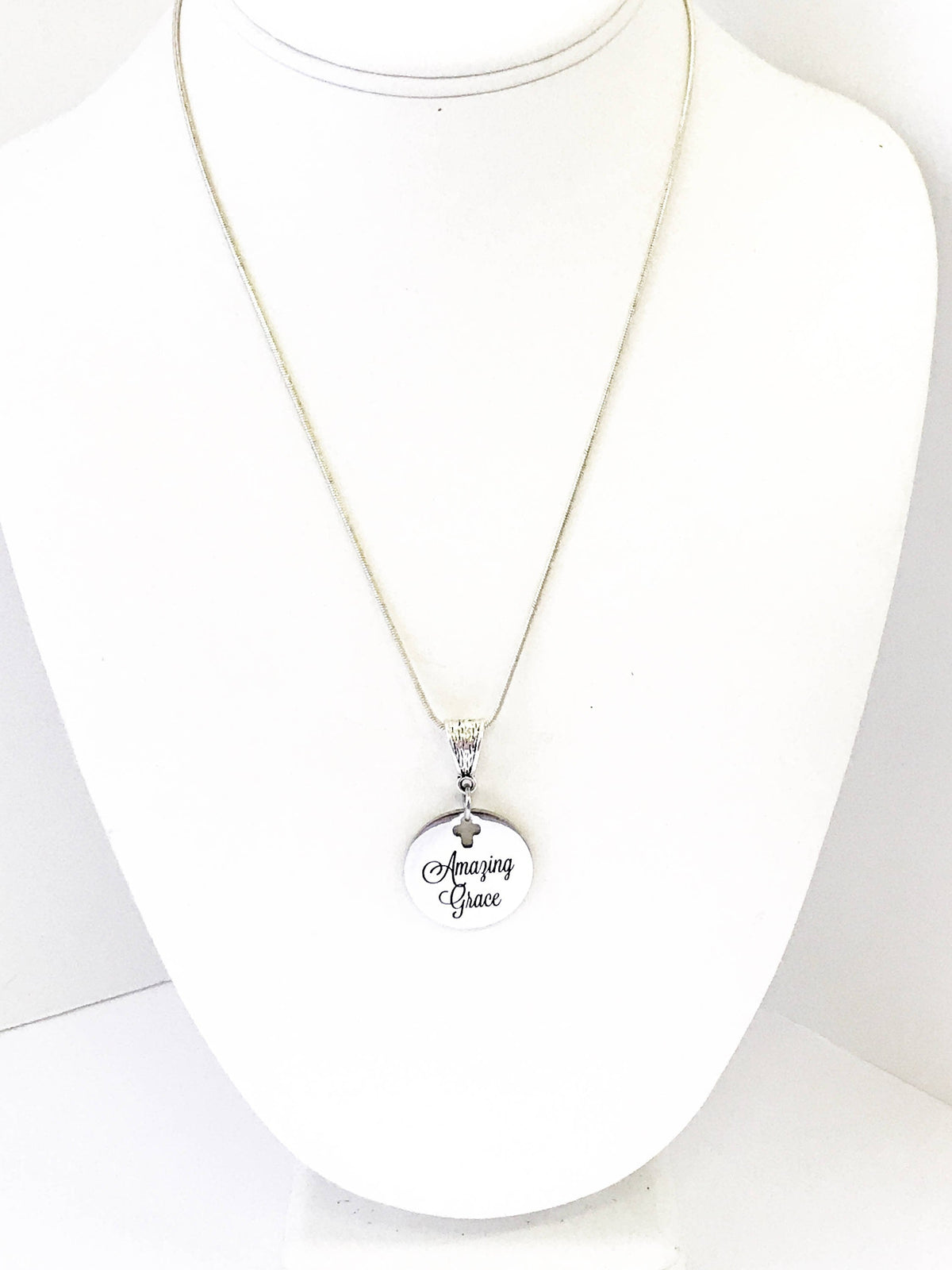 Christian Jewelry Gift, Amazing Grace Necklace, Religious Jewelry, Christian Gift, Confirmation Gift for Her, Baptism Gift, Cross Pendant