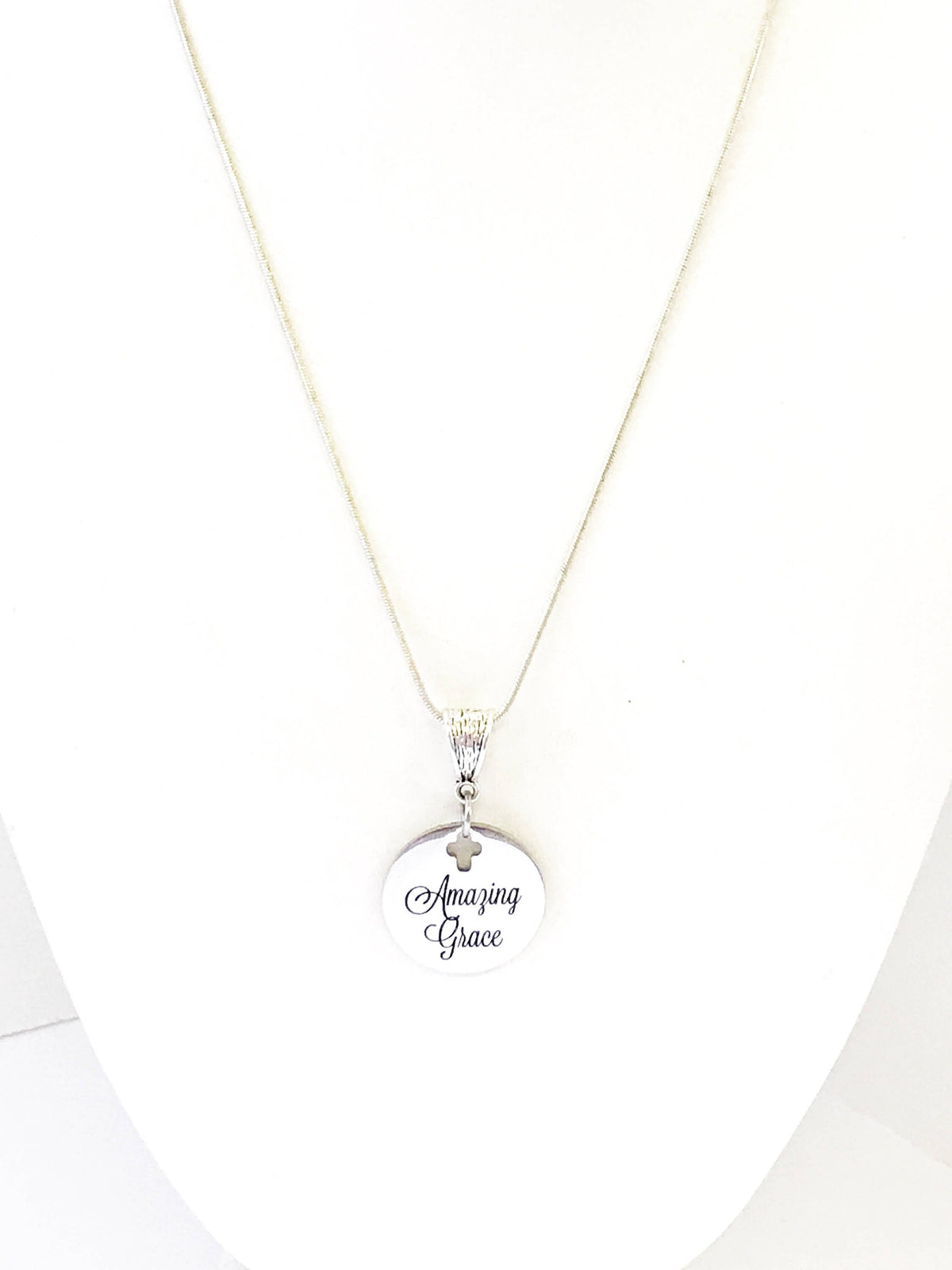 Christian Jewelry Gift, Amazing Grace Necklace, Religious Jewelry, Christian Gift, Confirmation Gift for Her, Baptism Gift, Cross Pendant