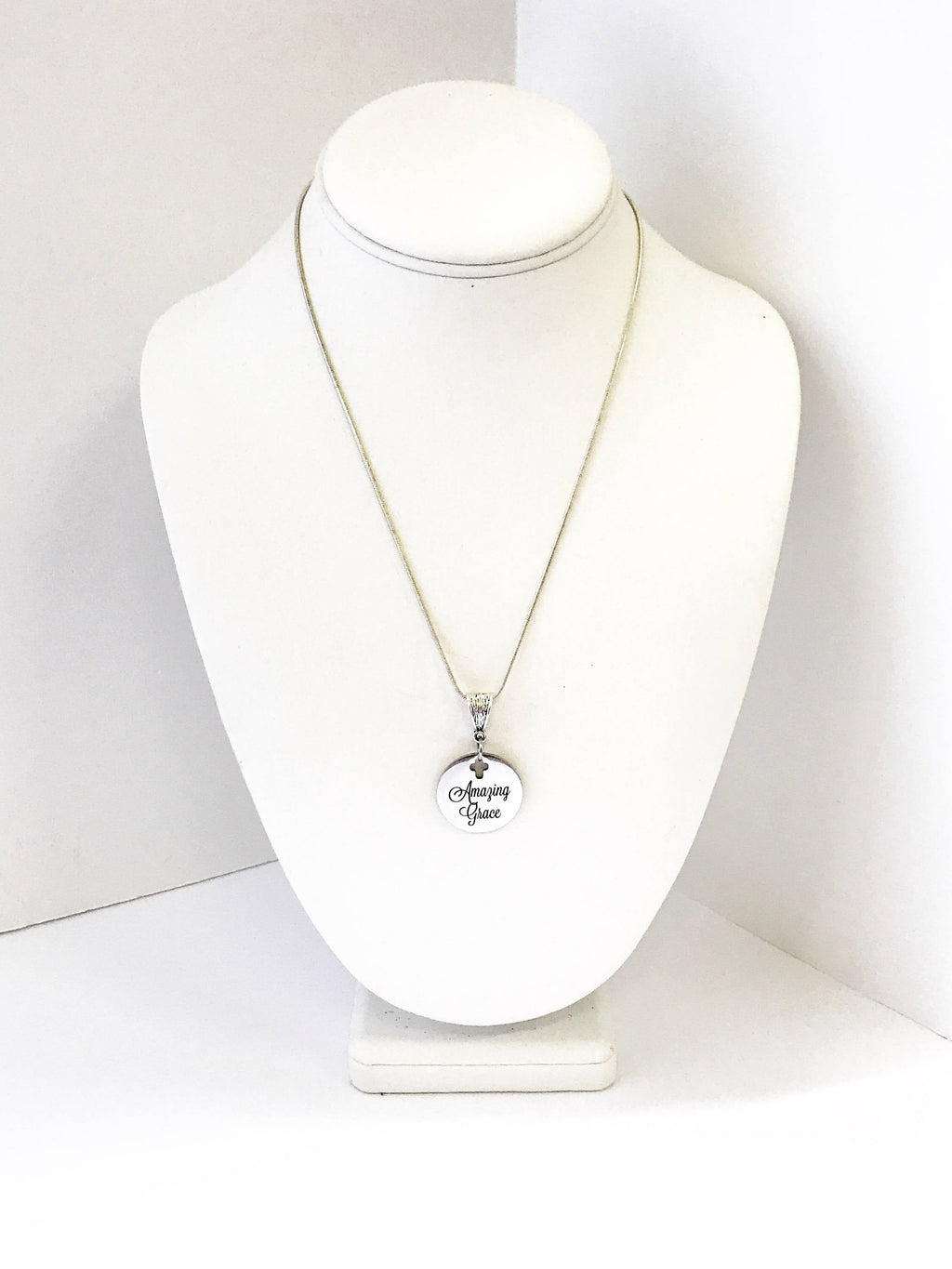 Christian Jewelry Gift, Amazing Grace Necklace, Religious Jewelry, Christian Gift, Confirmation Gift for Her, Baptism Gift, Cross Pendant