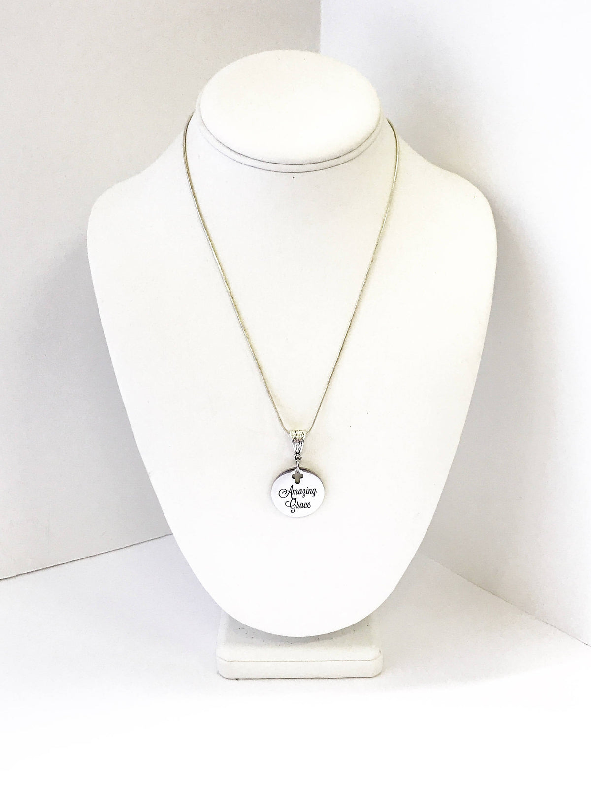 Christian Jewelry Gift, Amazing Grace Necklace, Religious Jewelry, Christian Gift, Confirmation Gift for Her, Baptism Gift, Cross Pendant