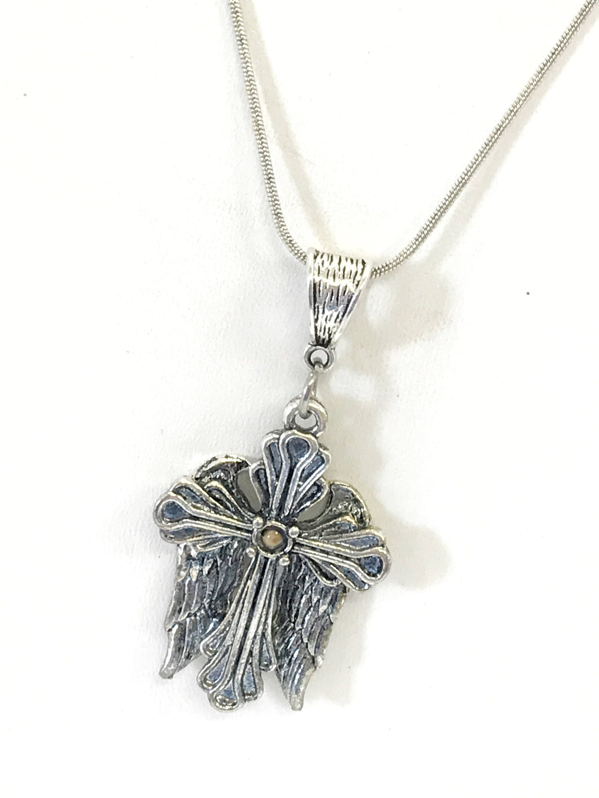 Mustard Seed Necklace, Mustard Seed Cross Necklace, Mustard Seed Jewelry, Mustard Seed Faith Gift, Angel Wings Cross Necklace, Gift For Her