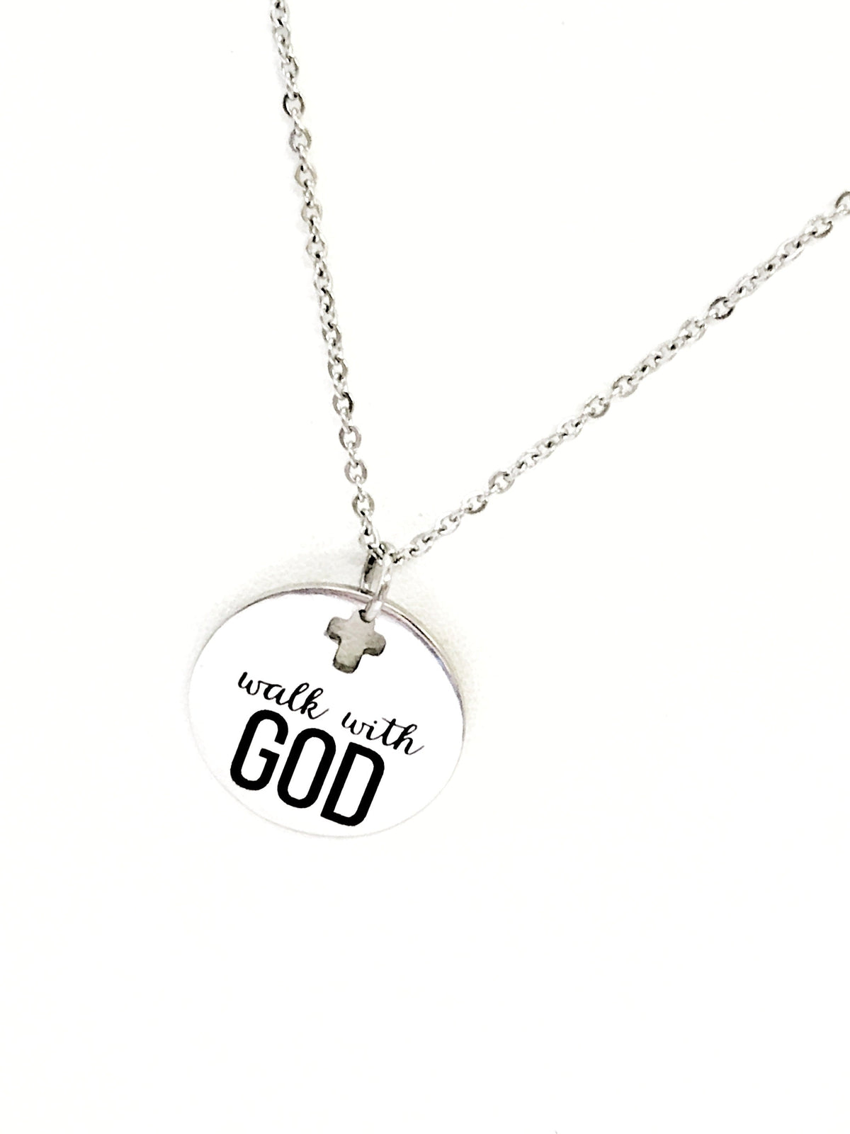 Christian Jewelry, Walk With God Necklace, Christian Necklace, Walk With God Jewelry, Christian Gifts, Cross Pendant, Pendant Necklace Gift