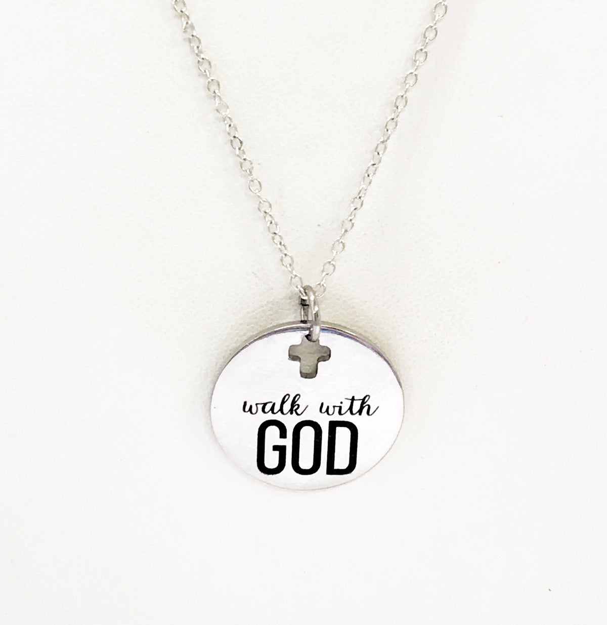 Christian Jewelry, Walk With God Necklace, Christian Necklace, Scripture Jewelry, Christian Gift, Religious Jewelry, Cross Pendant Necklace