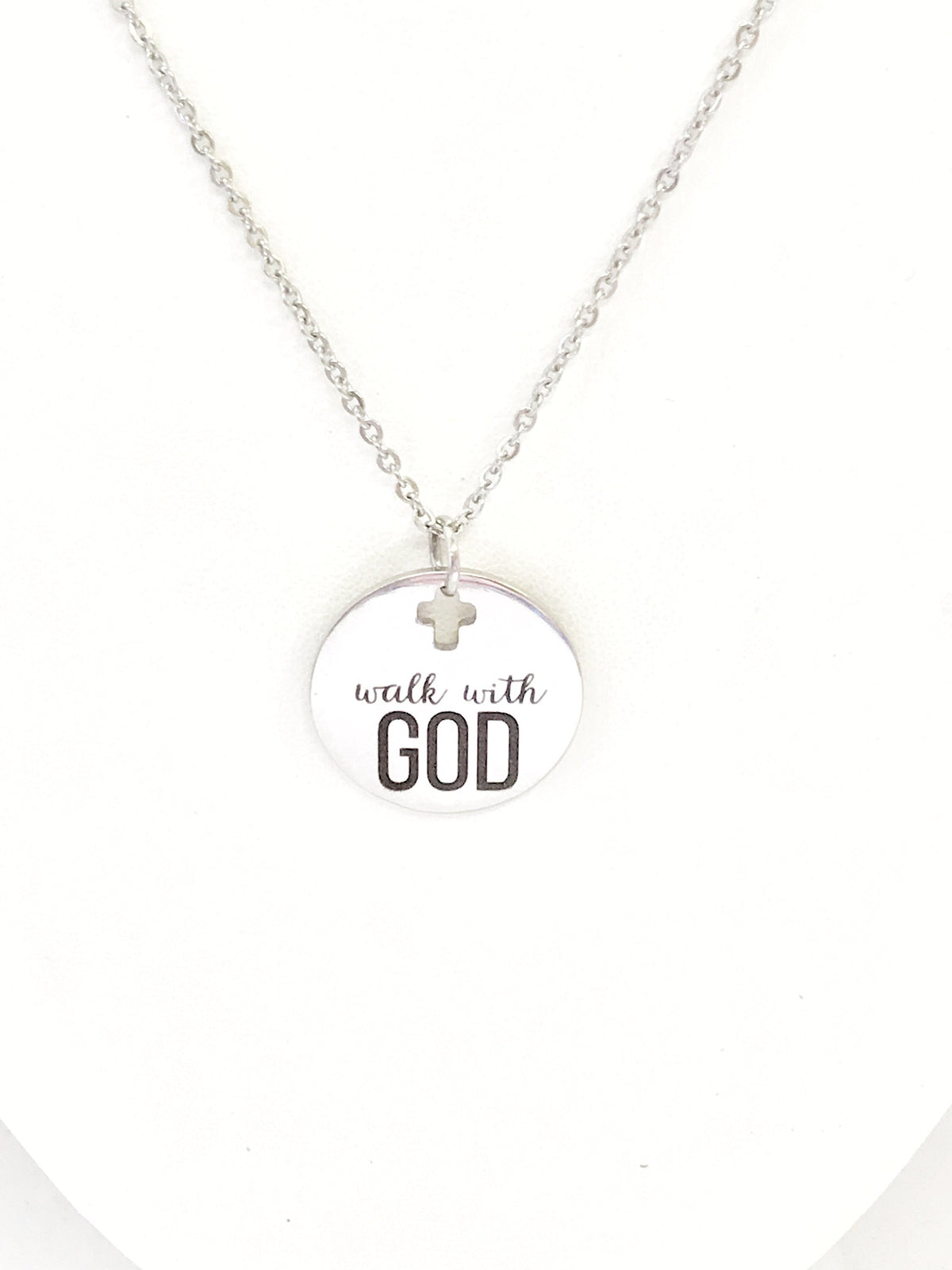 Christian Jewelry, Walk With God Necklace, Christian Necklace, Walk With God Jewelry, Christian Gifts, Cross Pendant, Pendant Necklace Gift