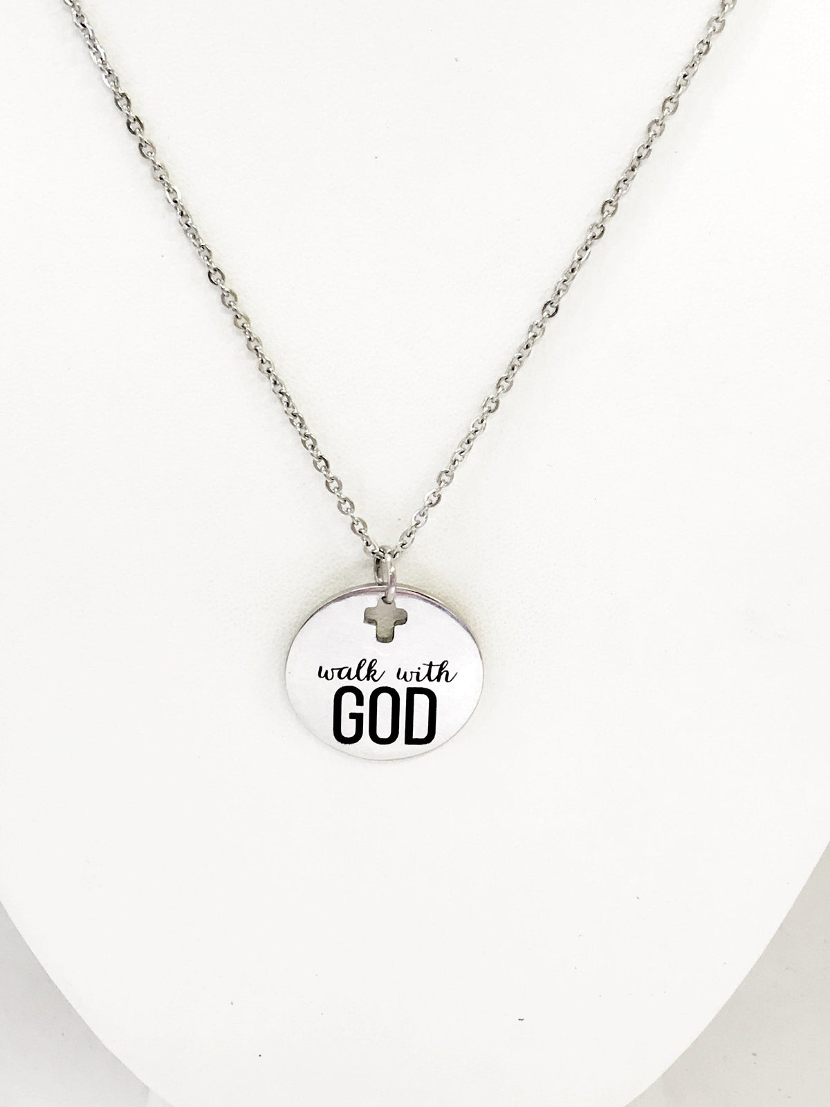 Christian Jewelry, Walk With God Necklace, Christian Necklace, Walk With God Jewelry, Christian Gifts, Cross Pendant, Pendant Necklace Gift