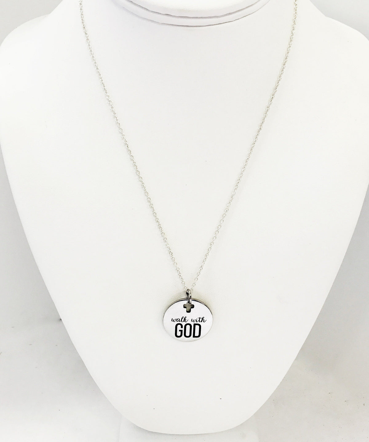 Christian Jewelry, Walk With God Necklace, Christian Necklace, Scripture Jewelry, Christian Gift, Religious Jewelry, Cross Pendant Necklace