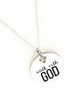 Christian Jewelry, Walk With God Necklace, Christian Necklace, Scripture Jewelry, Christian Gift, Religious Jewelry, Cross Pendant Necklace