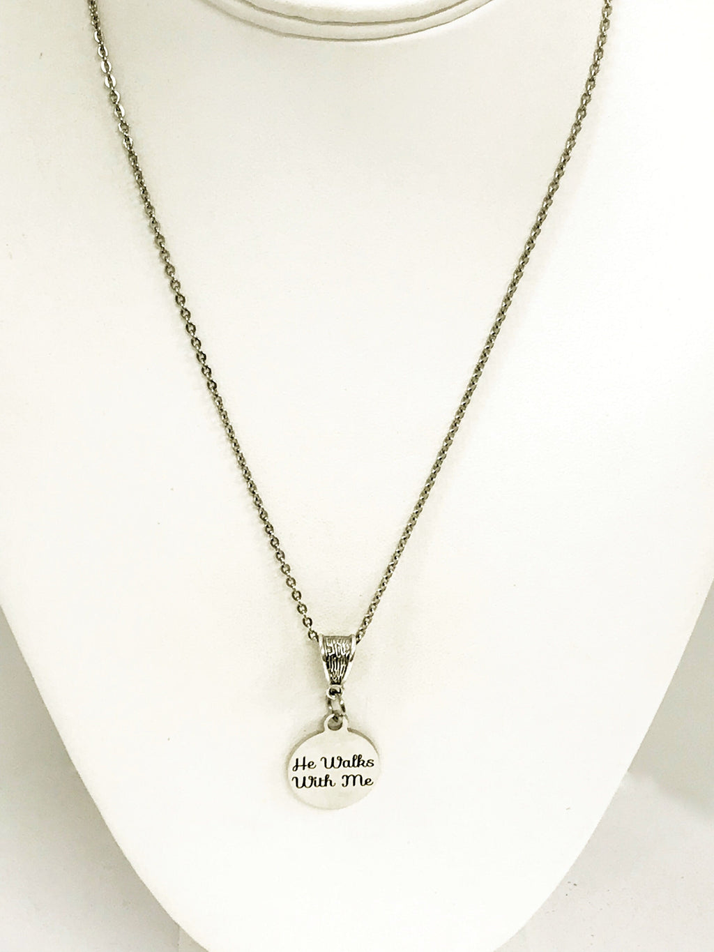 Christian Gift, He Walks With Me Necklace, Christian Jewelry, Jesus Walks With Me Gift, Daughter Gift, Sympathy Gift, Christian Woman Gift