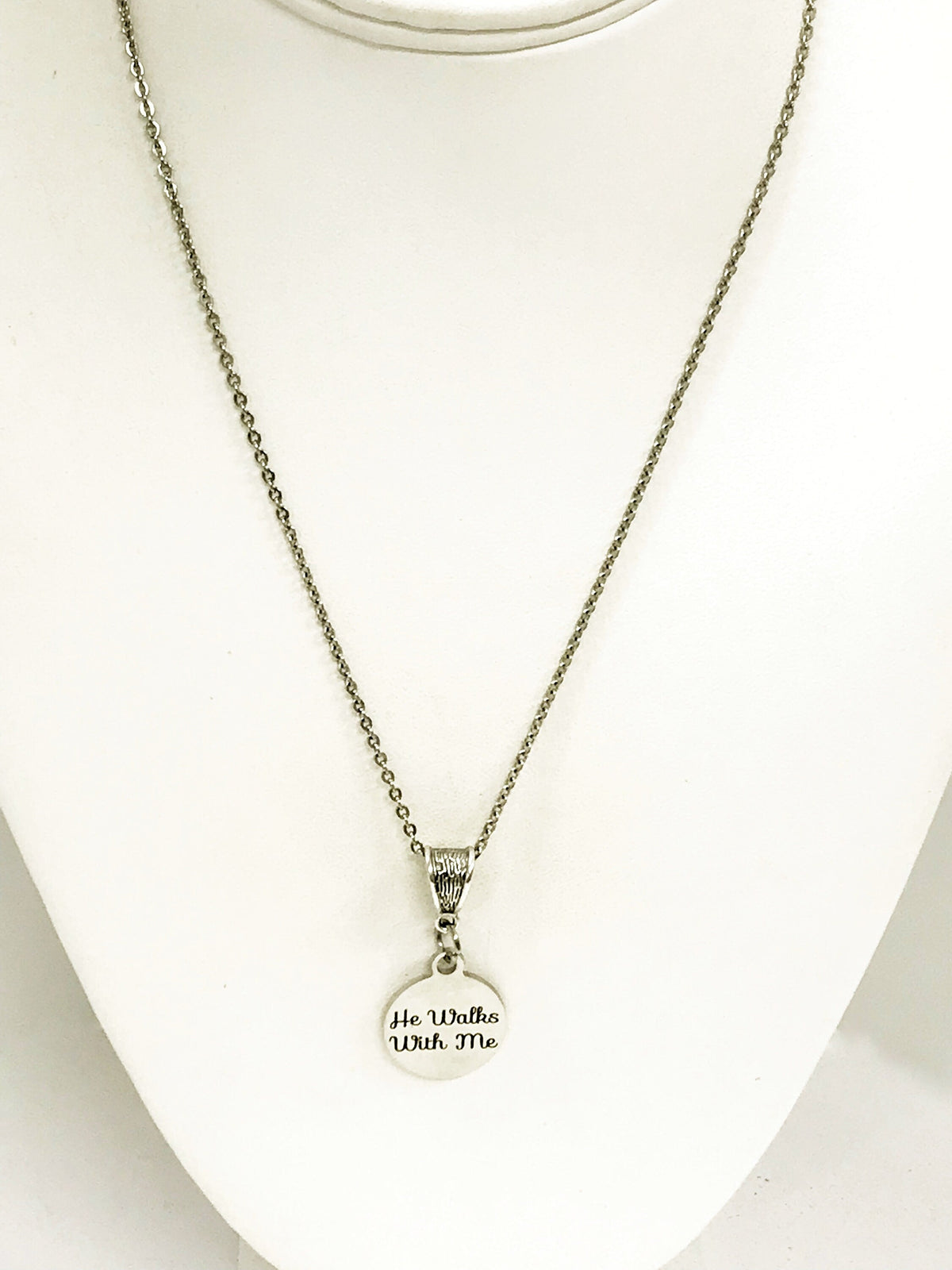 Christian Gift, He Walks With Me Necklace, Christian Jewelry, Jesus Walks With Me Gift, Daughter Gift, Sympathy Gift, Christian Woman Gift