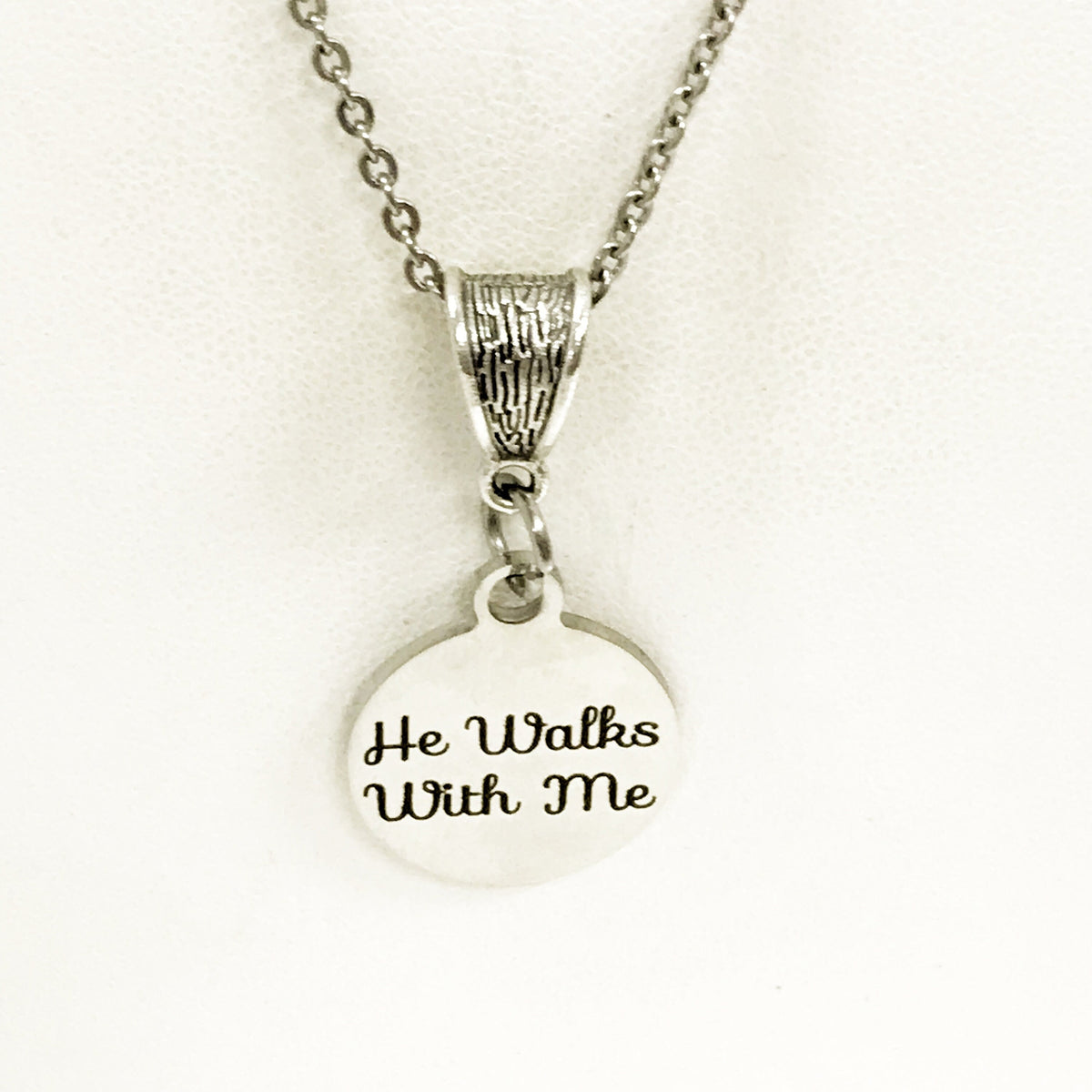 Christian Gift, He Walks With Me Necklace, Christian Jewelry, Jesus Walks With Me Gift, Daughter Gift, Sympathy Gift, Christian Woman Gift