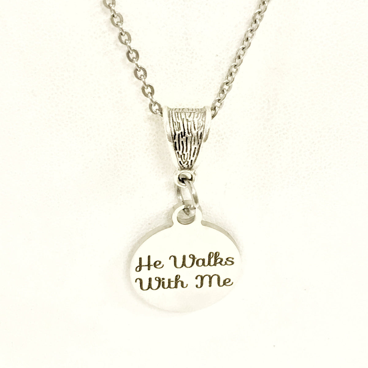 Christian Gift, He Walks With Me Necklace, Christian Jewelry, Jesus Walks With Me Gift, Daughter Gift, Sympathy Gift, Christian Woman Gift