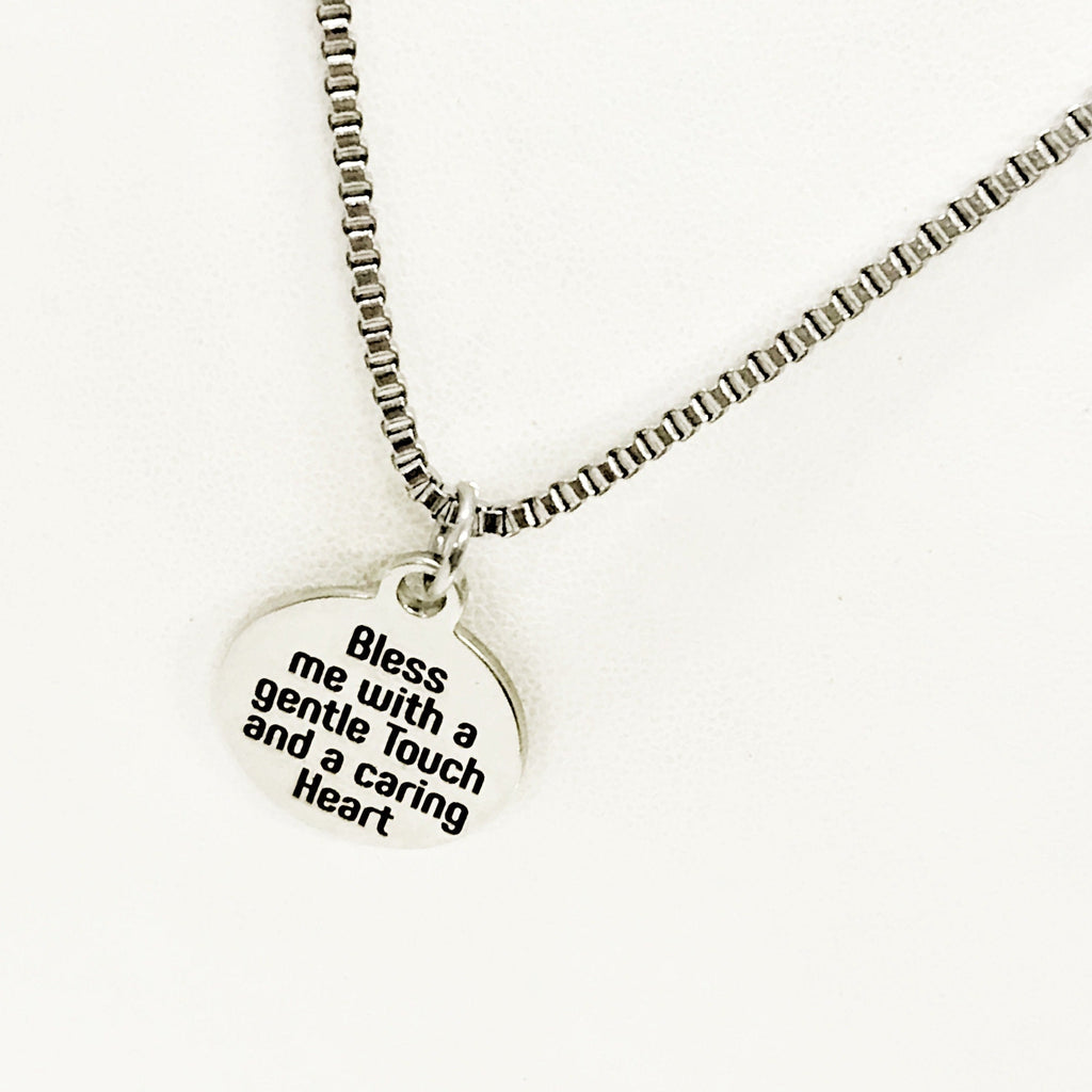 Nurse Necklace, Nurse Prayer Necklace, Bless Me With A Gentle Touch And A Caring Heart Necklace, Nurse Gift, Male Nurse, Gift For Him