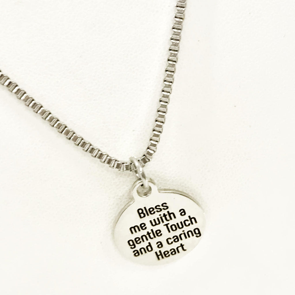 Nurse Necklace, Nurse Prayer Necklace, Bless Me With A Gentle Touch And A Caring Heart Necklace, Nurse Gift, Male Nurse, Gift For Him