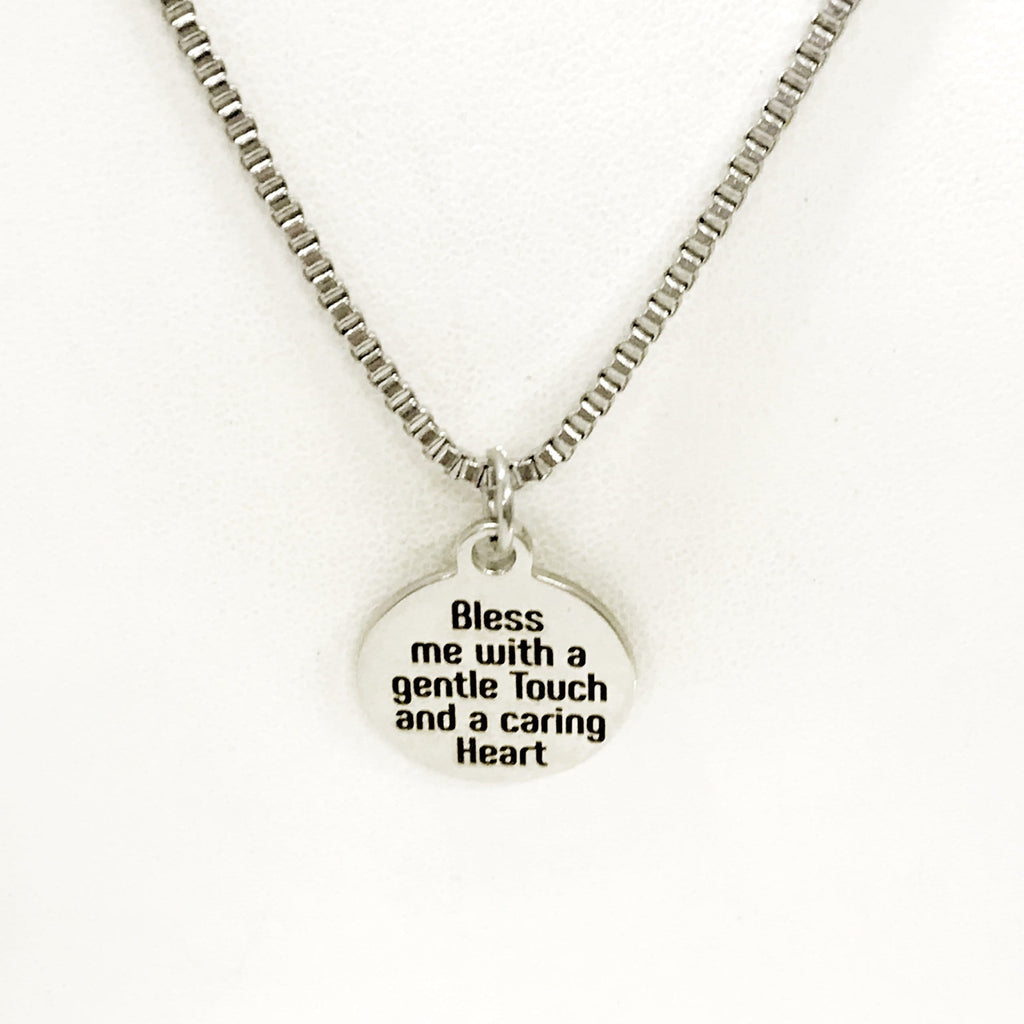 Nurse Necklace, Nurse Prayer Necklace, Bless Me With A Gentle Touch And A Caring Heart Necklace, Nurse Gift, Male Nurse, Gift For Him