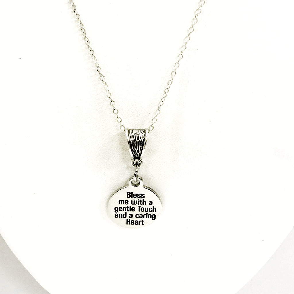 Nurse Gift, Nurse Necklace, Bless Me With A Gentle Touch And A Caring Heart Necklace, Nurse Jewelry, Gift For Nurse, Jewelry Gift