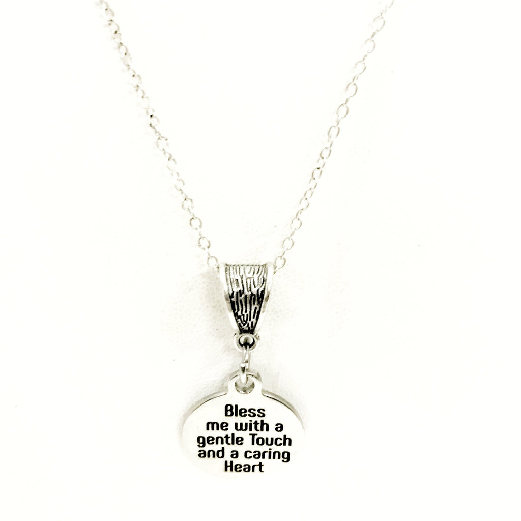 Nurse Gift, Nurse Necklace, Bless Me With A Gentle Touch And A Caring Heart Necklace, Nurse Jewelry, Gift For Nurse, Jewelry Gift