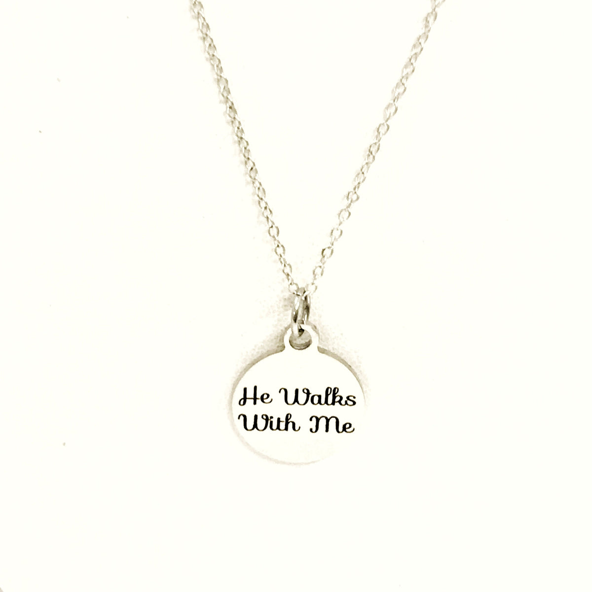 Christian Jewelry, He Walks With Me Necklace, Christian Woman, Christian Daughter Jewelry, Religious Jewelry, Religious Gift For Her
