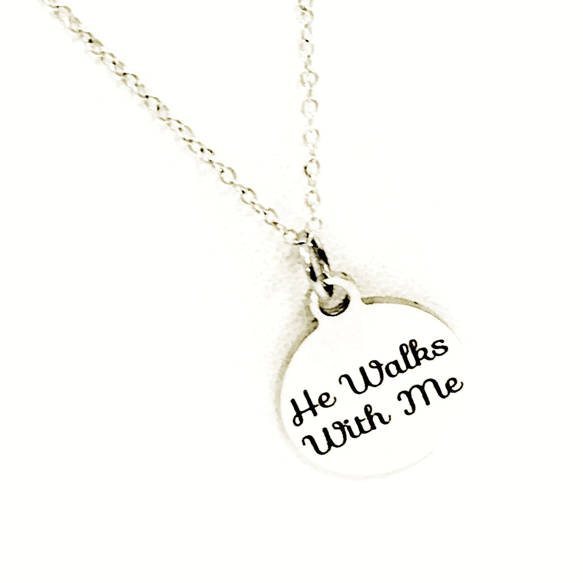 Christian Jewelry, He Walks With Me Necklace, Christian Woman, Christian Daughter Jewelry, Religious Jewelry, Religious Gift For Her