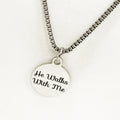 Christian Gift, He Walks With Me Necklace, Men Christian Jewelry, Christian Man Necklace, Baptism Gift, Religious Gift For Him, Husband Gift