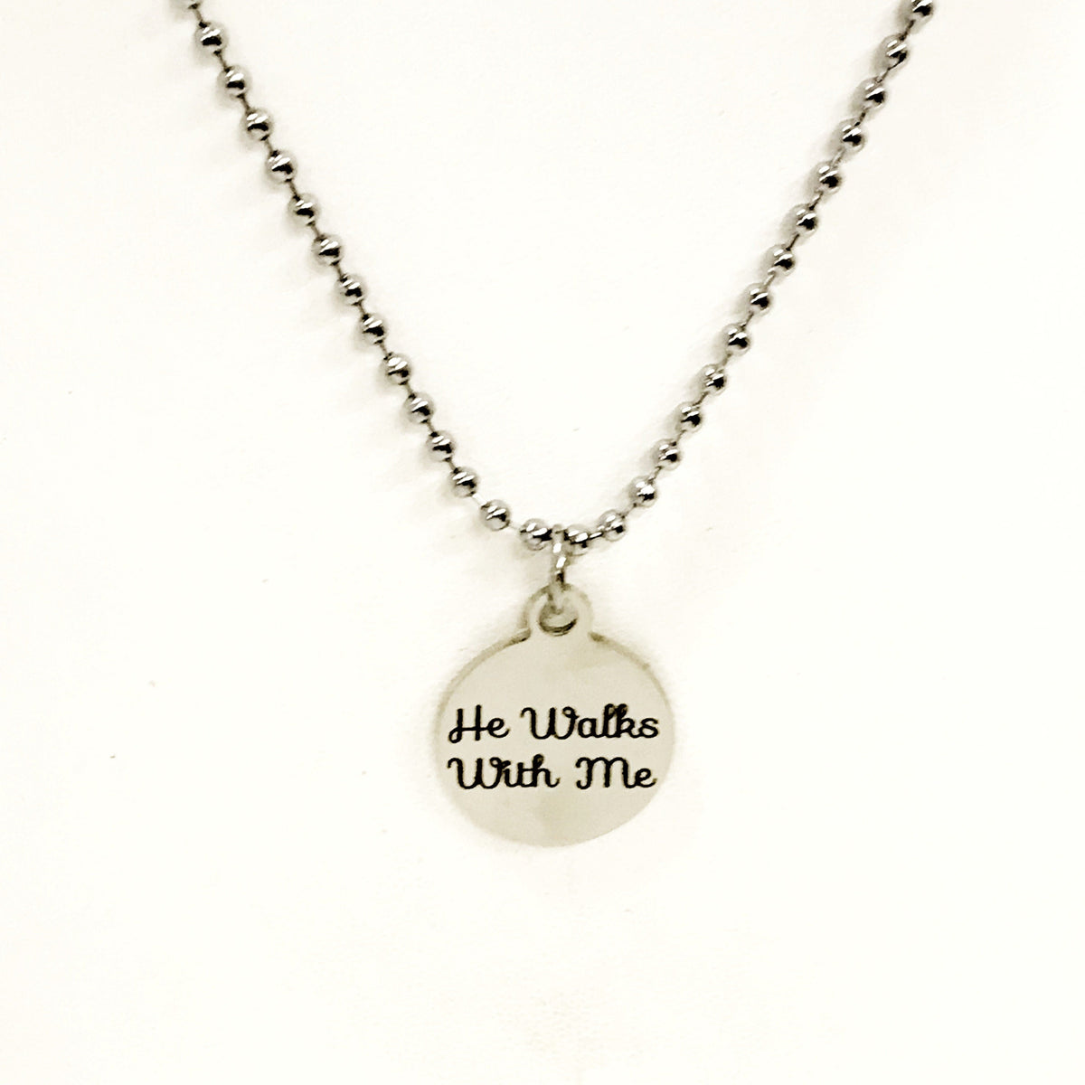 Christian Jewelry, Christian Man Gift, He Walks With Me Necklace, Christian Son Gift, Man Jewelry, Man Necklace, Gift For Him, Husband Gift