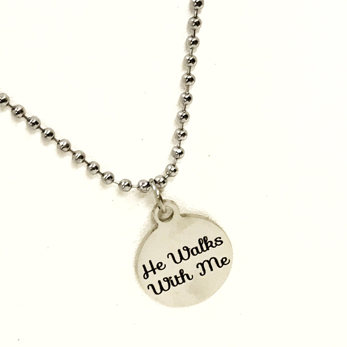 Christian Jewelry, Christian Man Gift, He Walks With Me Necklace, Christian Son Gift, Man Jewelry, Man Necklace, Gift For Him, Husband Gift