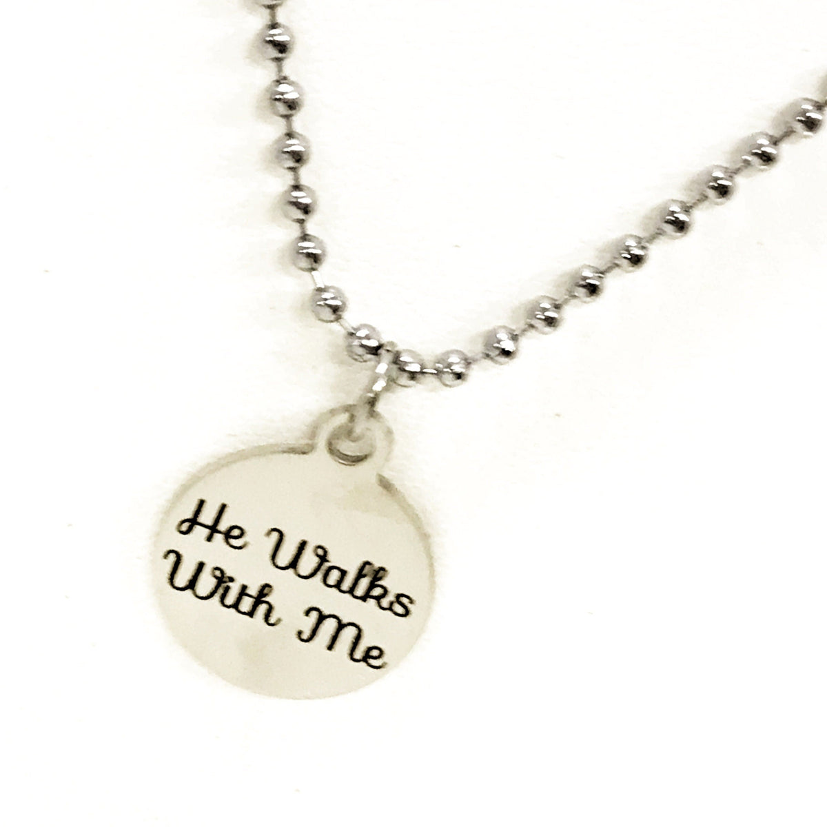Christian Jewelry, Christian Man Gift, He Walks With Me Necklace, Christian Son Gift, Man Jewelry, Man Necklace, Gift For Him, Husband Gift