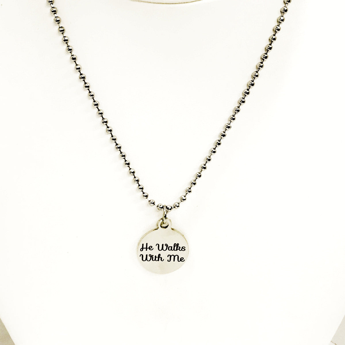 Christian Jewelry, Christian Man Gift, He Walks With Me Necklace, Christian Son Gift, Man Jewelry, Man Necklace, Gift For Him, Husband Gift
