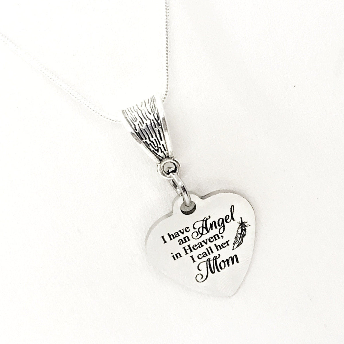 “I Have an Angel in Heaven — I Call Her Mom” Necklace
