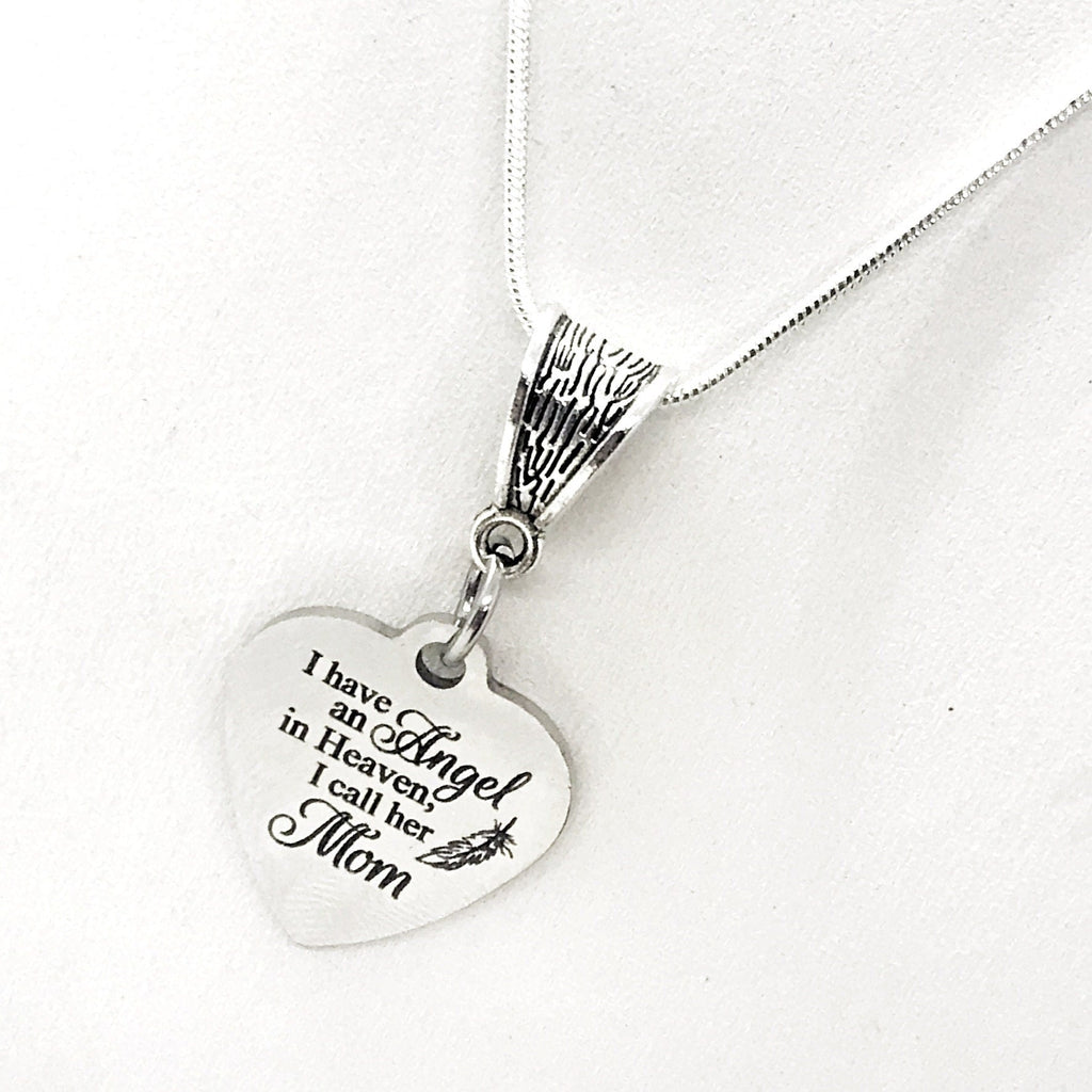 “I Have an Angel in Heaven — I Call Her Mom” Necklace