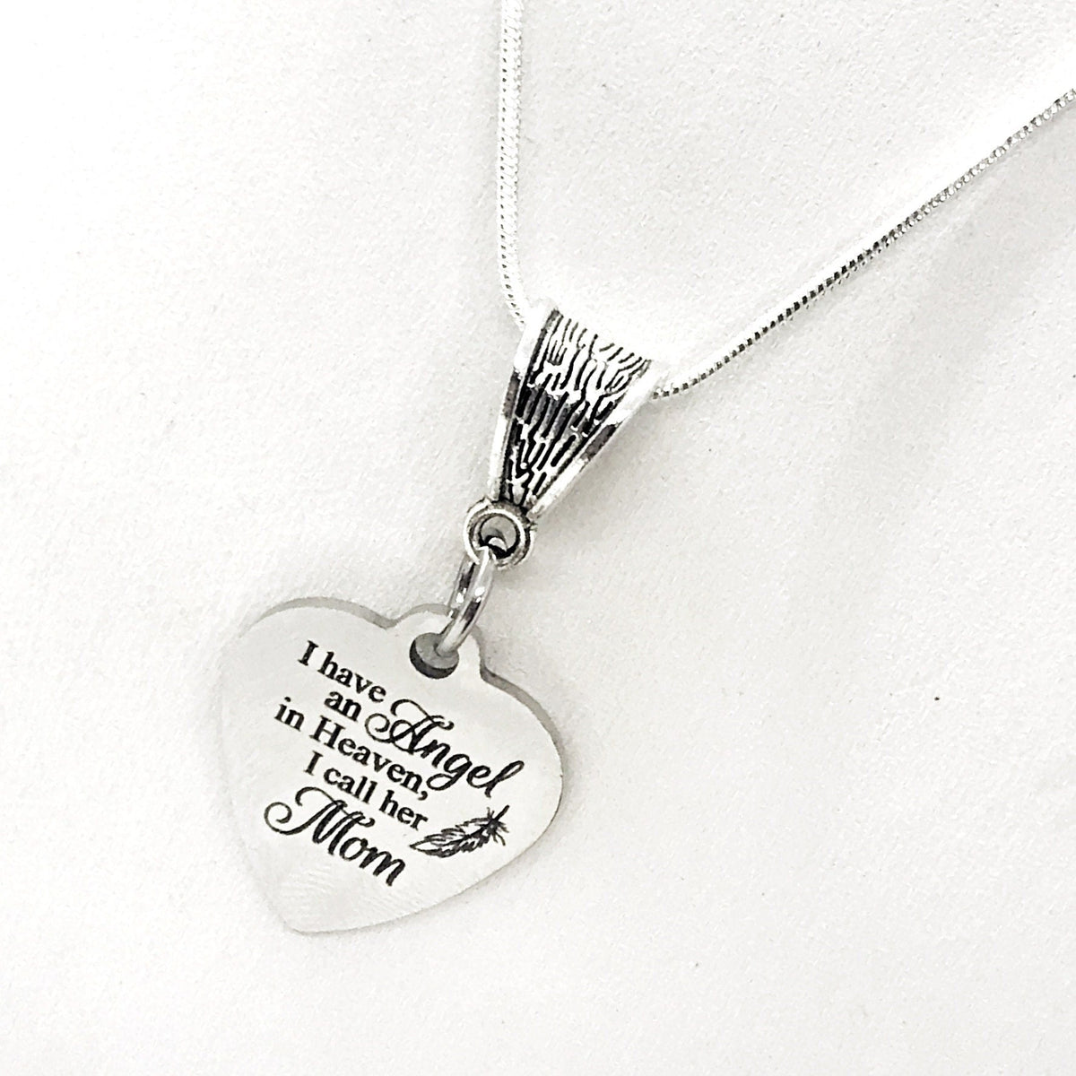 “I Have an Angel in Heaven — I Call Her Mom” Necklace