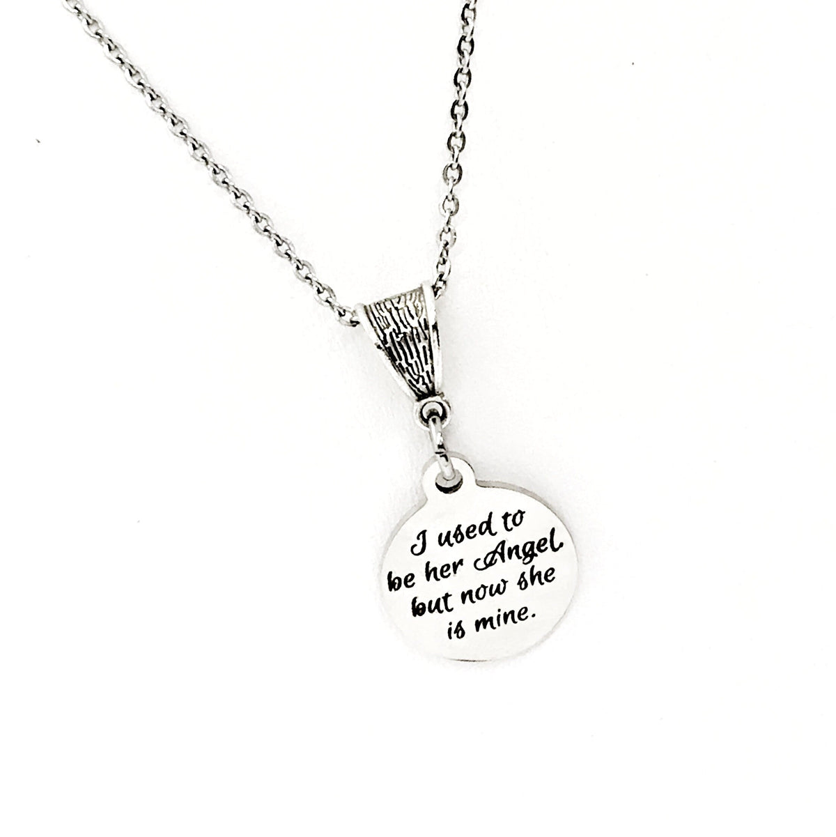 Memorial Gift, I Used To Be Her Angel But Now She Is Mine Necklace, Memorial Necklace, Remembering Her,  Mom Memorial, Grandmother Memorial